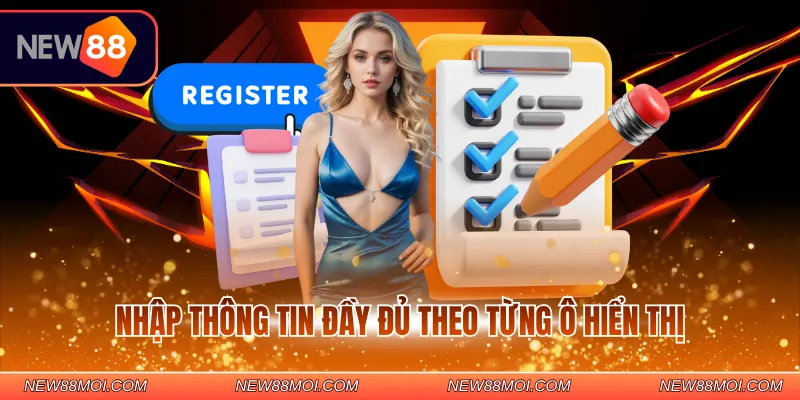 Nhập thông tin đầy đủ theo từng ô hiển thị