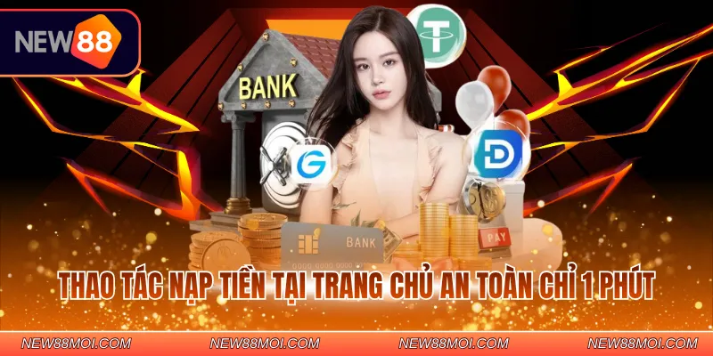 Thao tác nạp tiền tại trang chủ an toàn chỉ 1 phút
